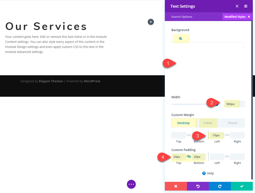 Layout des Klappenmoduls