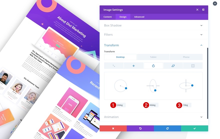Portfolio-Elemente stapeln