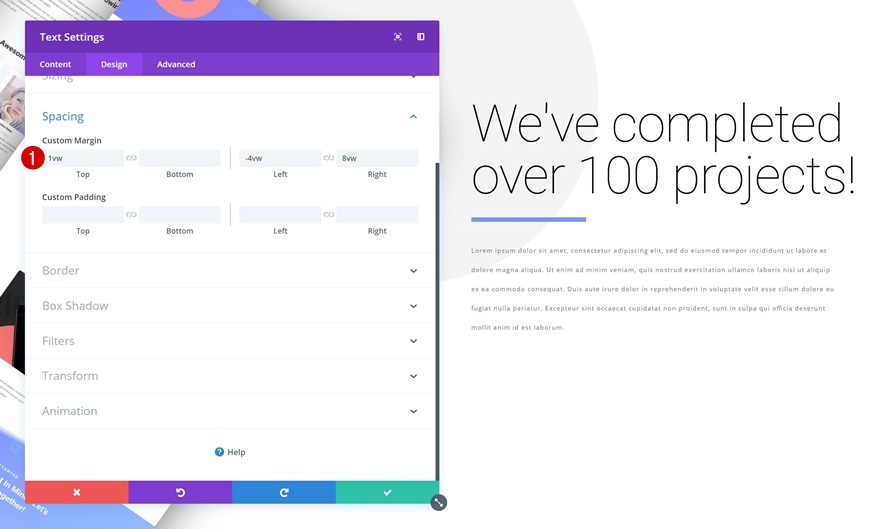 Portfolio-Elemente stapeln