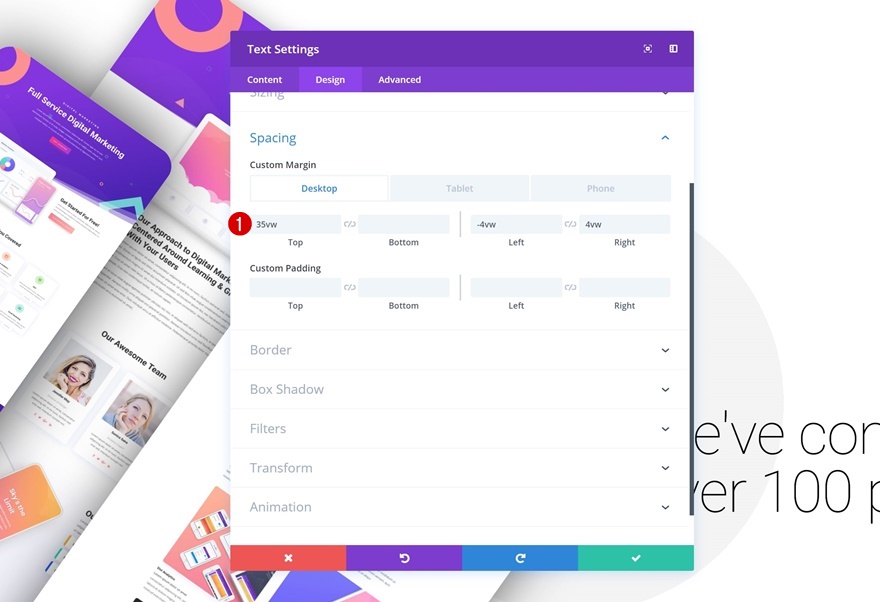 Portfolio-Elemente stapeln
