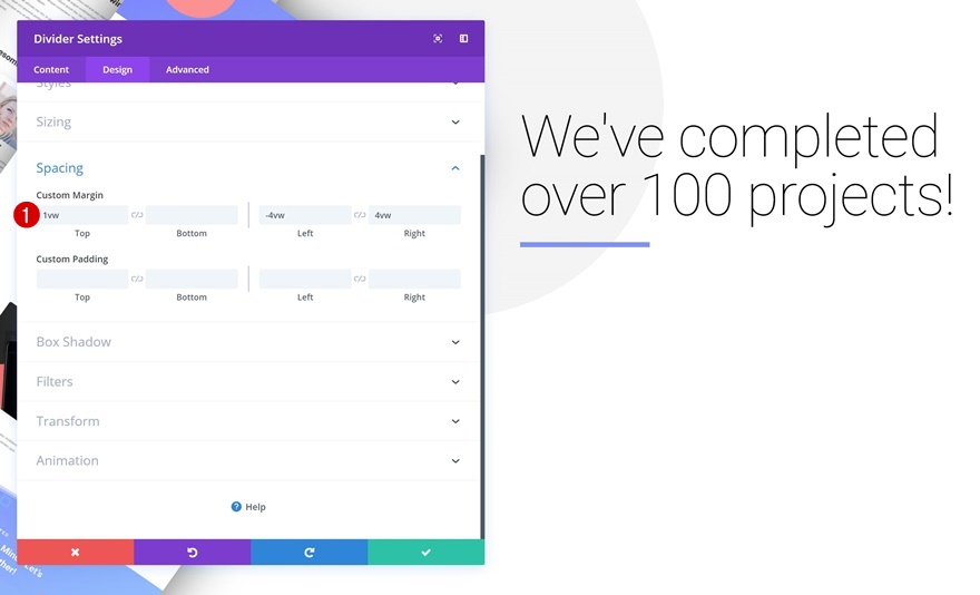 Portfolio-Elemente stapeln