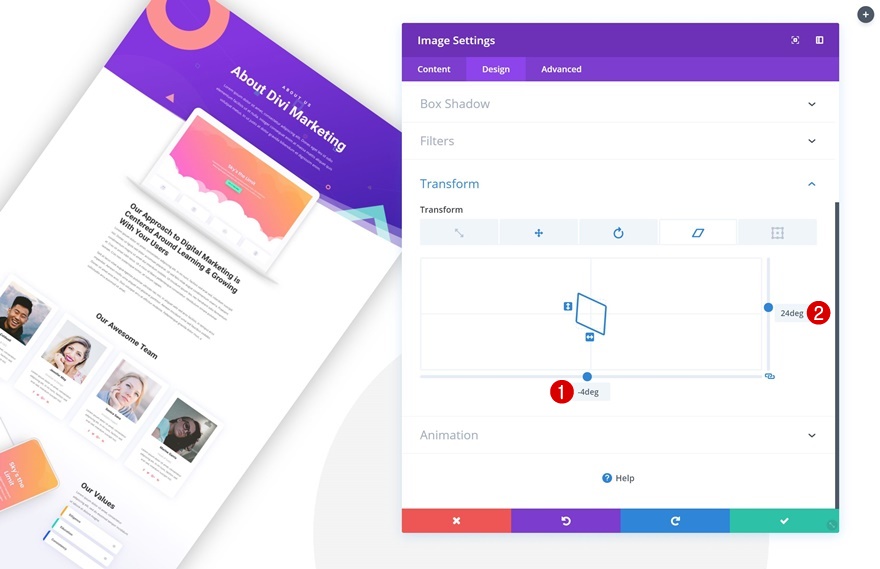 Portfolio-Elemente stapeln