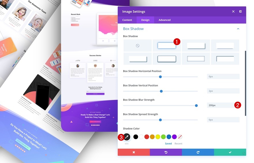 Portfolio-Elemente stapeln