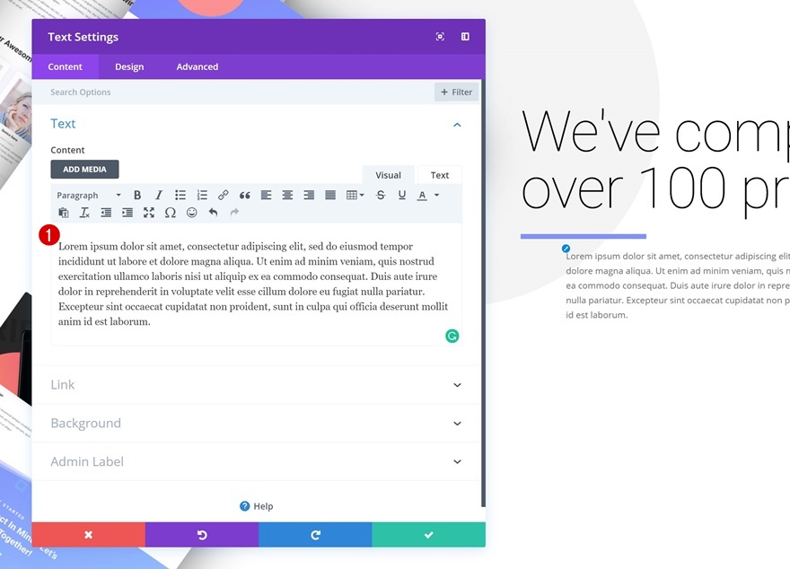 Portfolio-Elemente stapeln