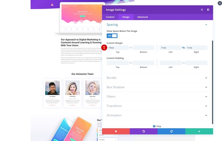 Portfolio-Elemente stapeln