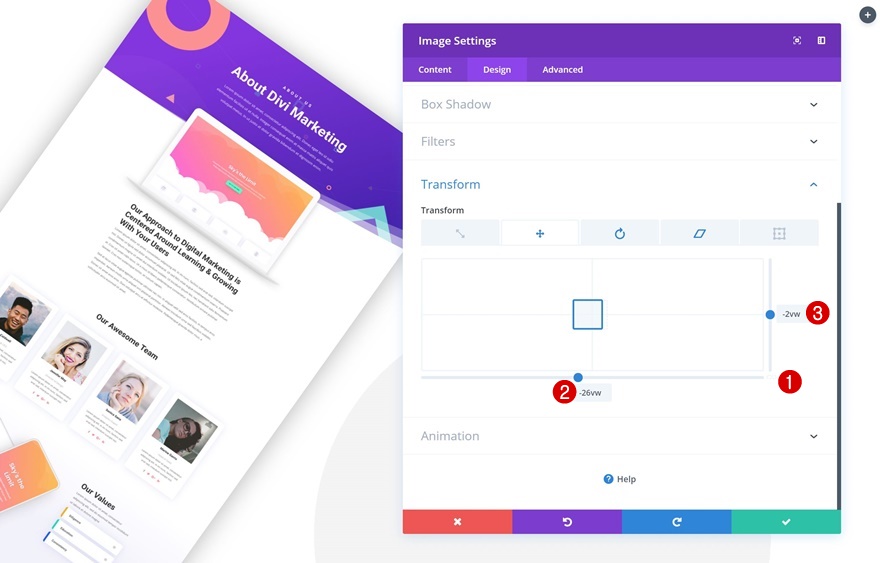 Portfolio-Elemente stapeln