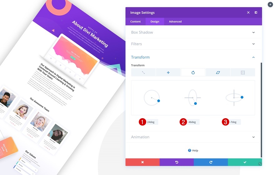 Portfolio-Elemente stapeln