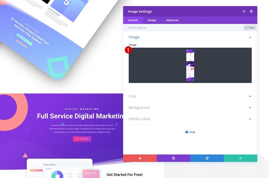 Portfolio-Elemente stapeln