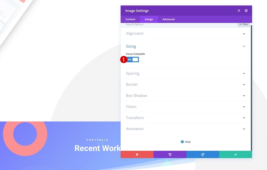 Portfolio-Elemente stapeln