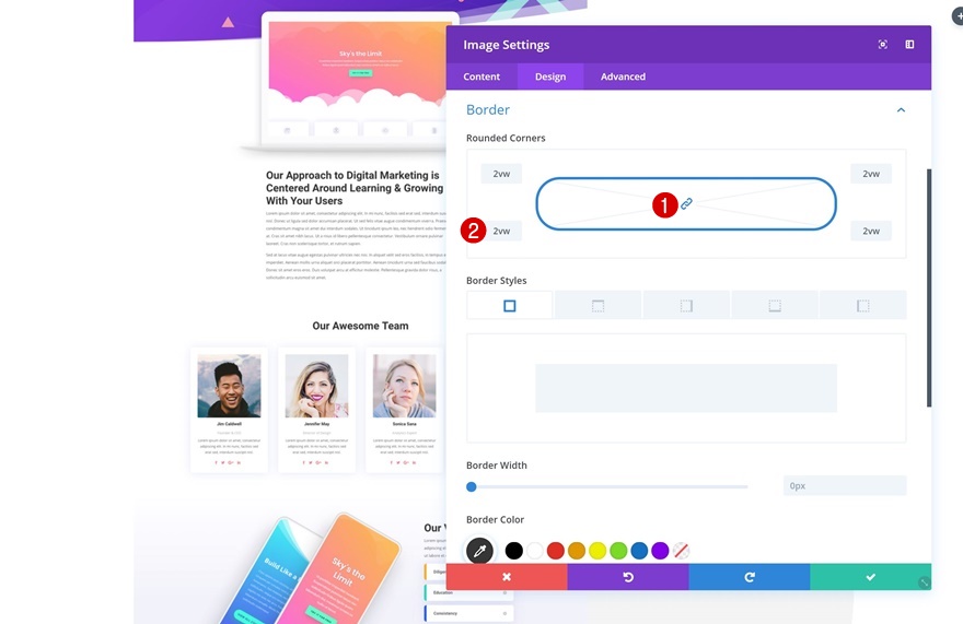 Portfolio-Elemente stapeln
