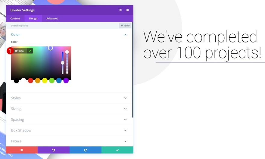 Portfolio-Elemente stapeln