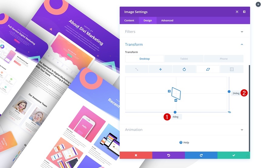 Portfolio-Elemente stapeln