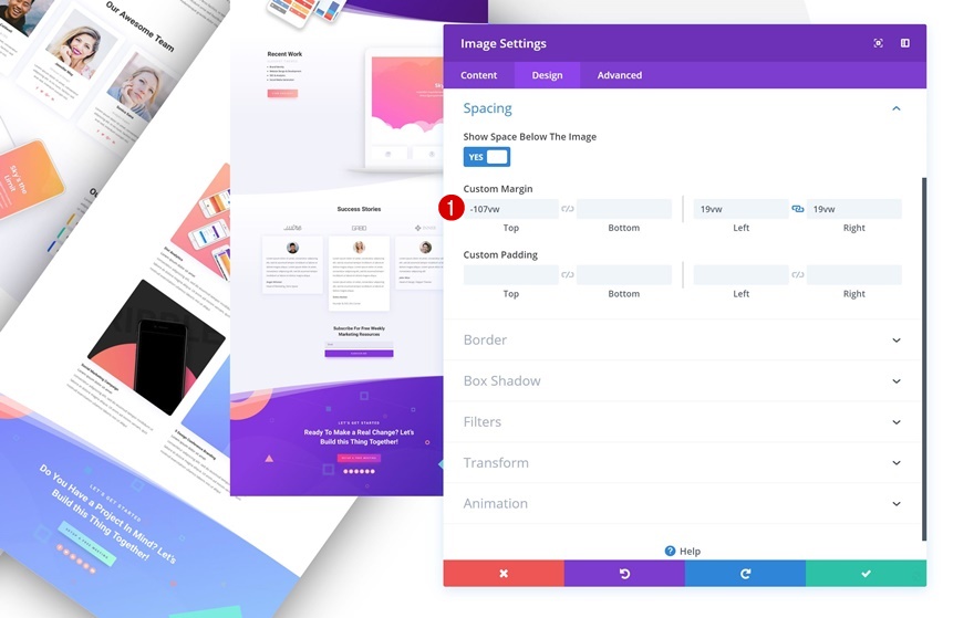 Portfolio-Elemente stapeln