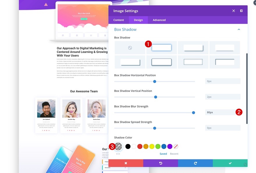 Portfolio-Elemente stapeln