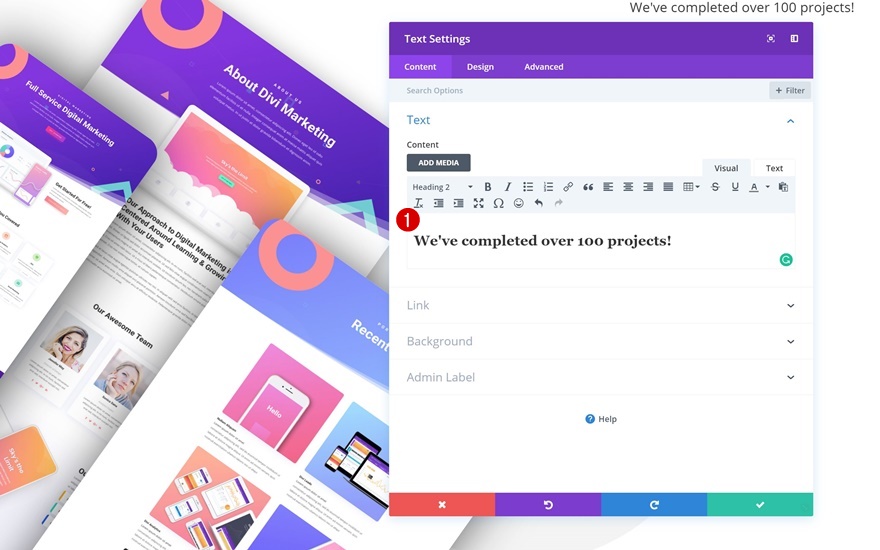 Portfolio-Elemente stapeln