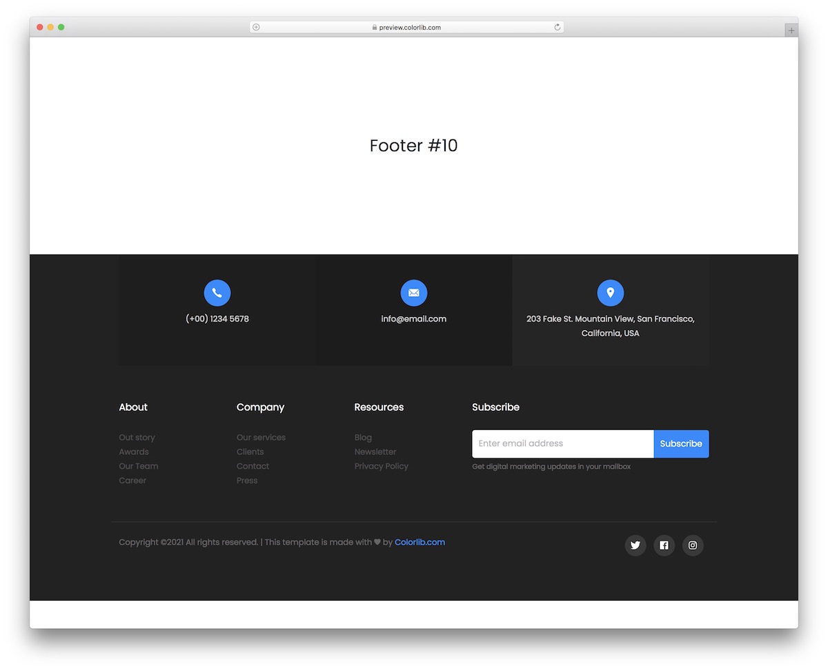 Bootstrap-Fußzeile 20