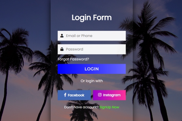 21+ 个最佳免费登录页面引导模板 16 Transparent Login form with social media sign up fullscreen GoSnippets