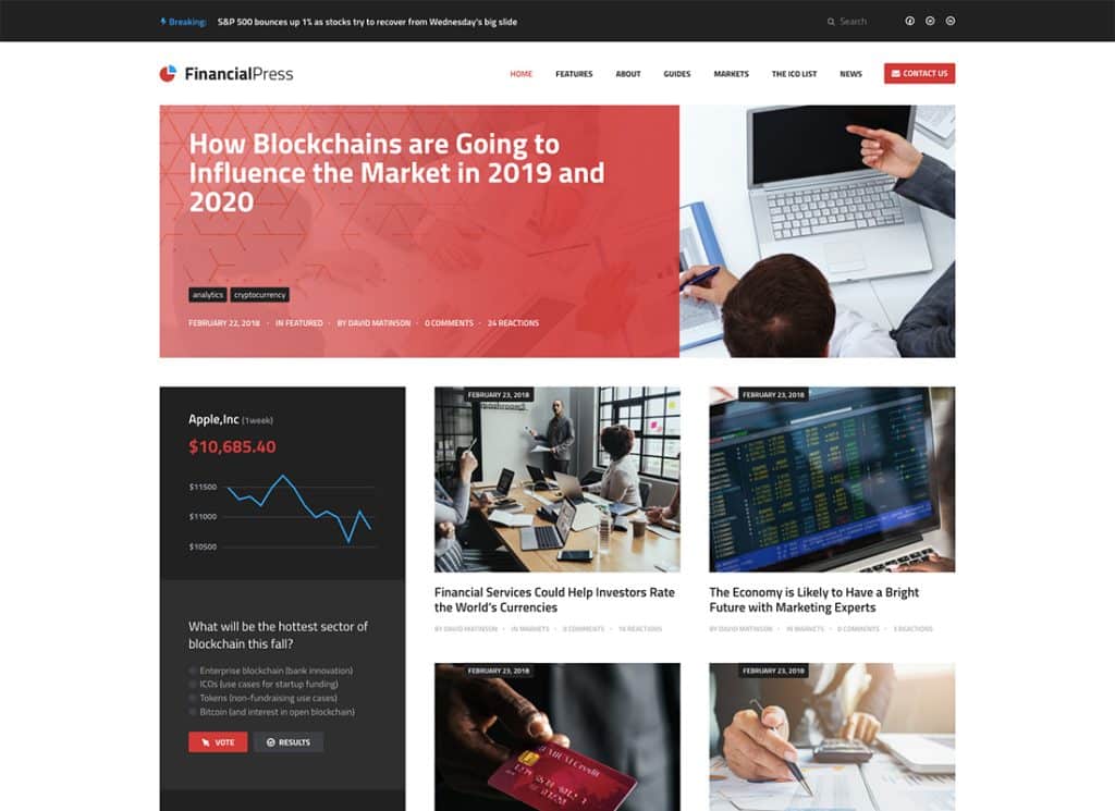 ChainPress - Tema blogului de afaceri WordPress financiar