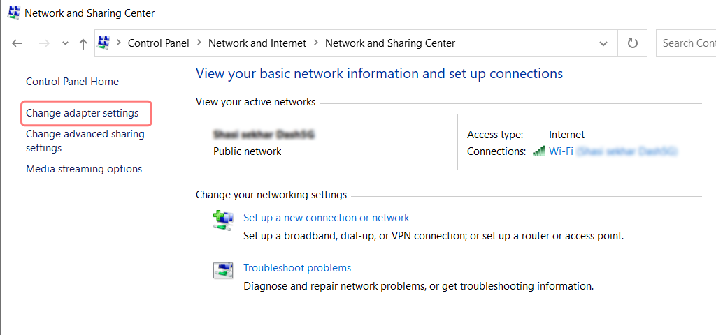 Cum se remediază eroarea DNS_PROBE_FINISHED_NXDOMAIN? 11 Change Adapter Settings in Windows