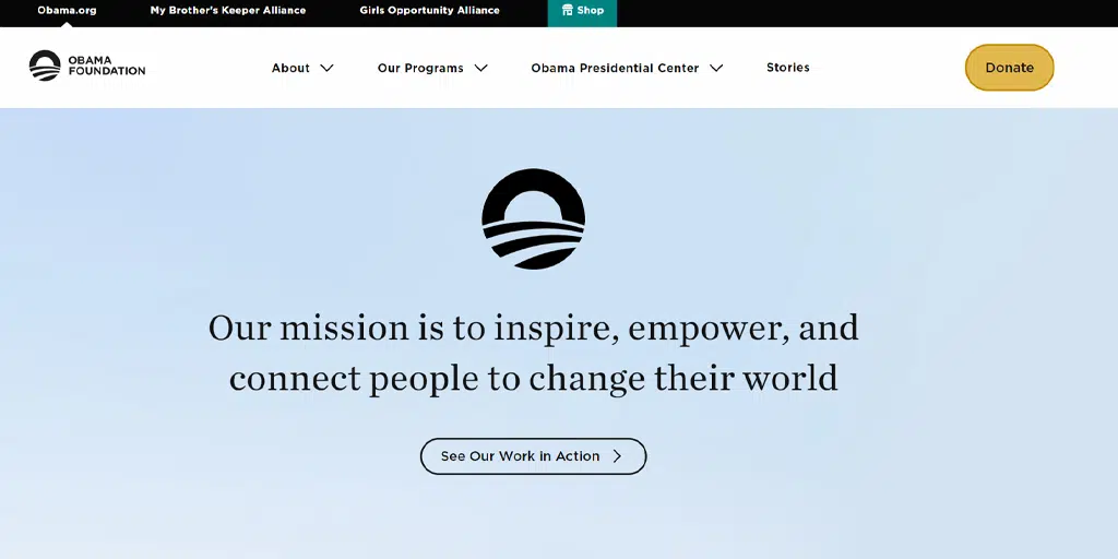 25 ตัวอย่างเว็บไซต์ WordPress ที่ดีที่สุดสำหรับแรงบันดาลใจในปี 2024 9 obama.org