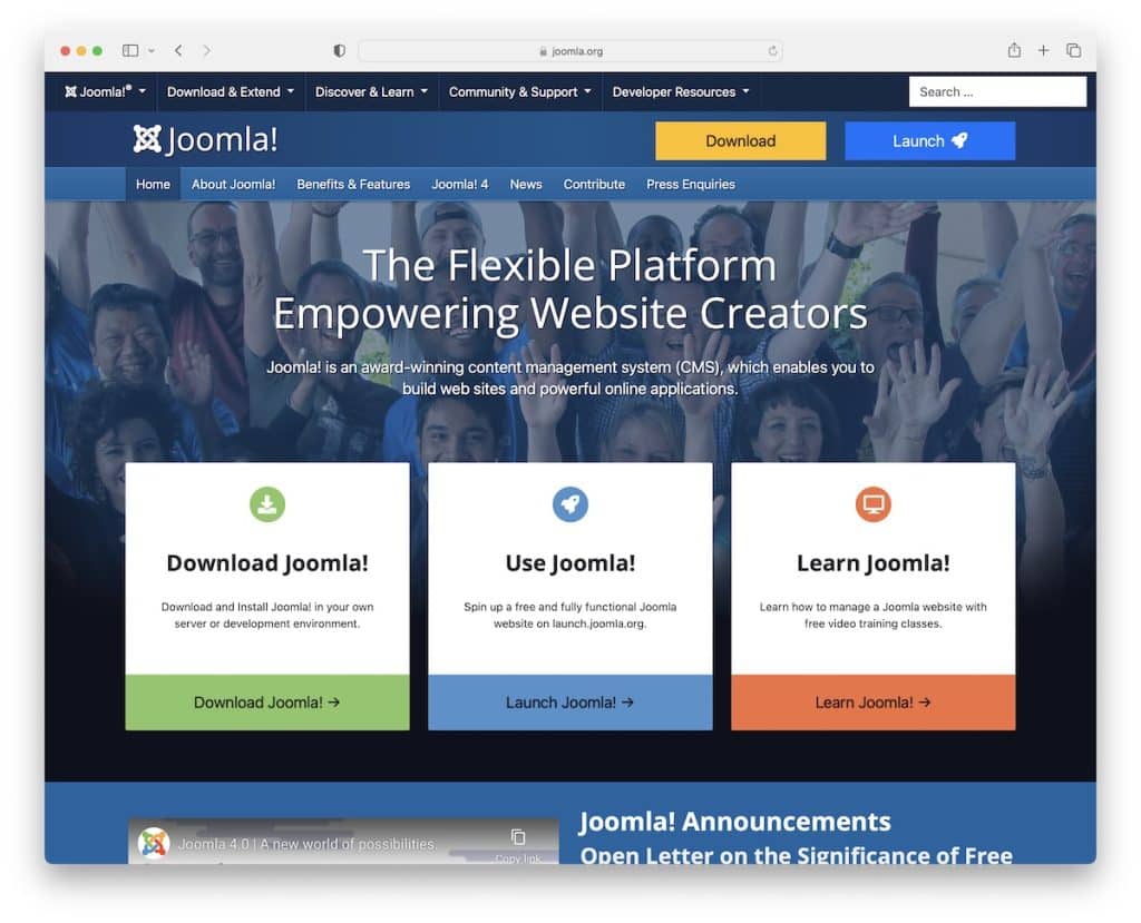 joomla 開源網站建立器