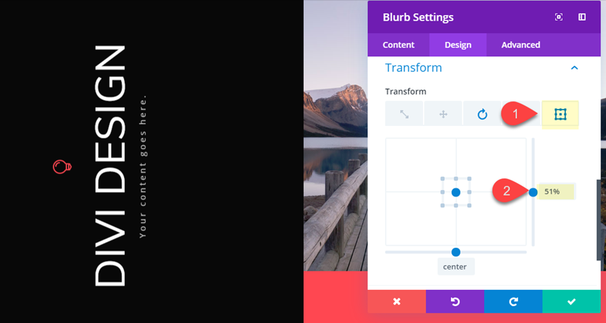diviでテキストを回転する