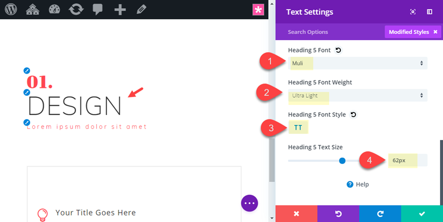 diviでテキストを回転する