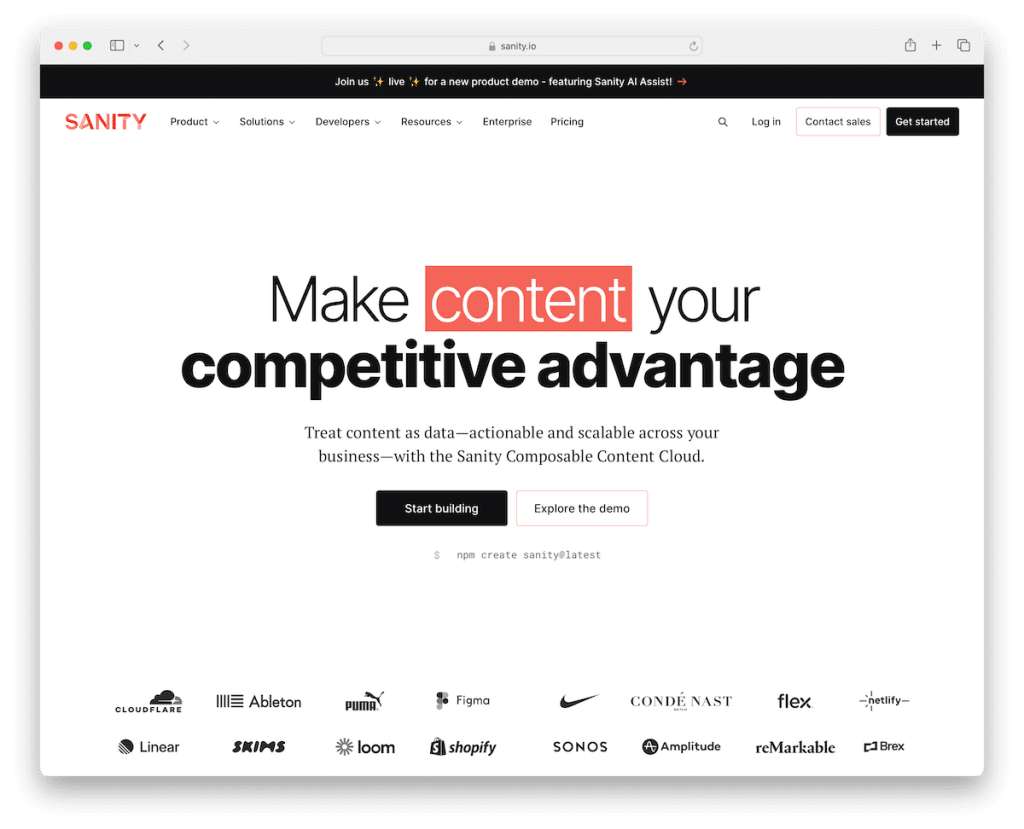 Sanity cms pentru aplicații