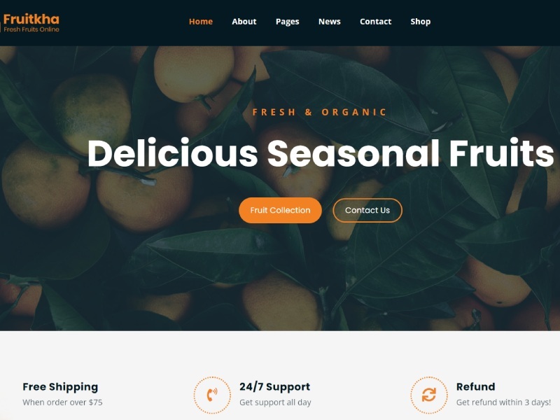 21+ Cele mai bune șabloane Bootstrap pentru site-uri web de comerț electronic 16 Fruitkha