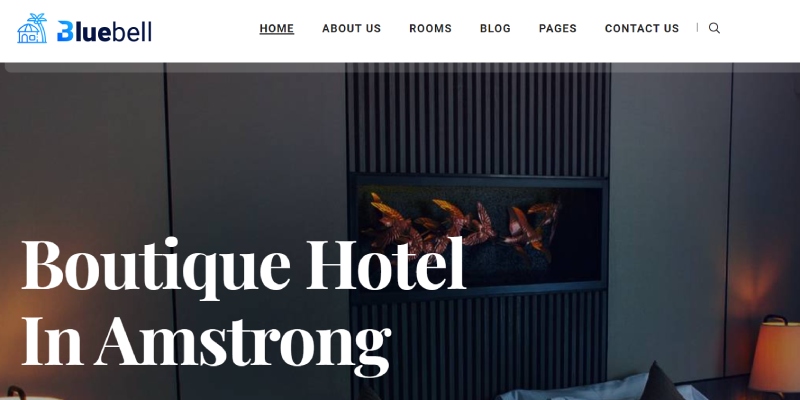 2024'ün En İyi 13 Otel Web Sitesi Şablonu ve Temaları 10 Boutique Hotel – Bluebell 1