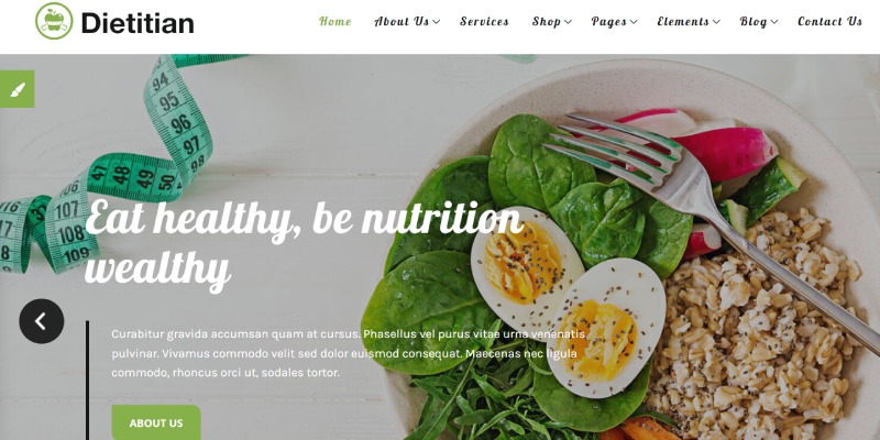 WordPress 13을 위한 15가지 최고의 영양사 웹사이트 테마 및 템플릿 Dietitian – Dietitian WordPress Theme