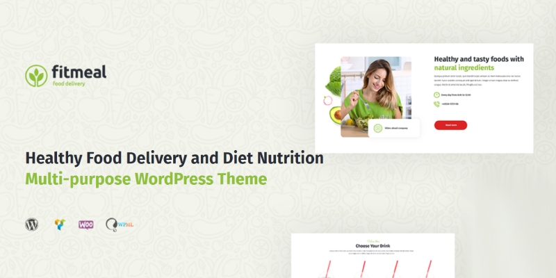 WordPress 5를 위한 15가지 최고의 영양사 웹사이트 테마 및 템플릿 Fitmeal Healthy Food Delivery and Diet Nutrition WordPress Theme Preview ThemeForest