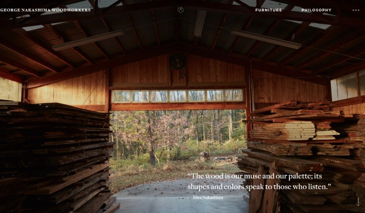 2024 年 15+ 個最佳網站設計靈感 6 Goerge Nakashima Woodworkers