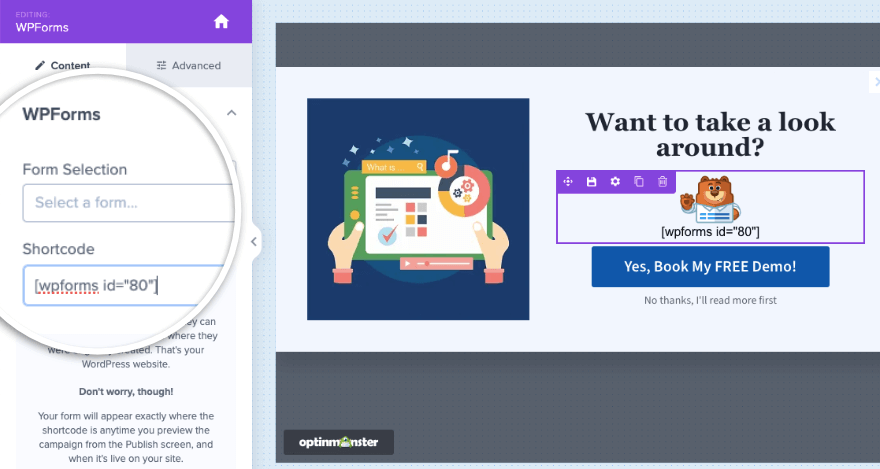 OptinMonster의 WPForms 블록