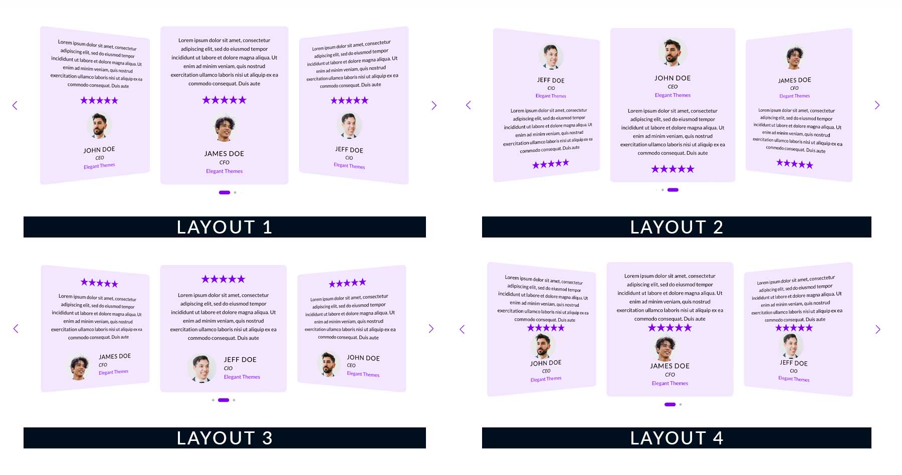 DE Testimonial Layouts