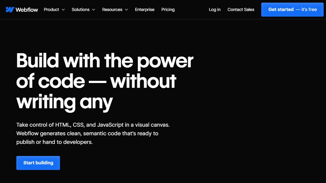 Webflow : créateur de sites Web visuels