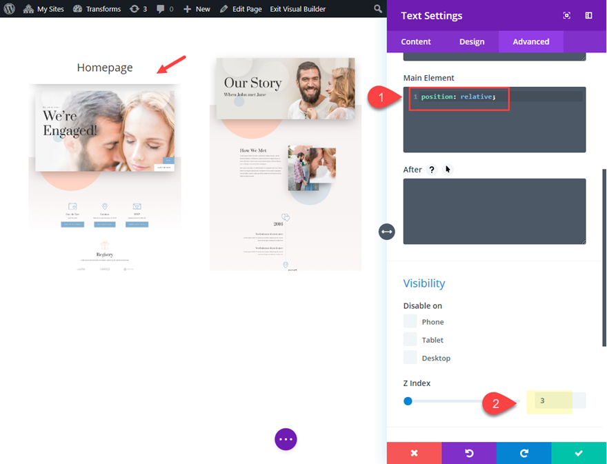 efekt przewijania divi w dół