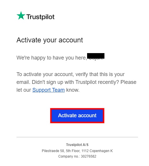 激活帐户 在 WordPress 中嵌入 trustpilot 评论