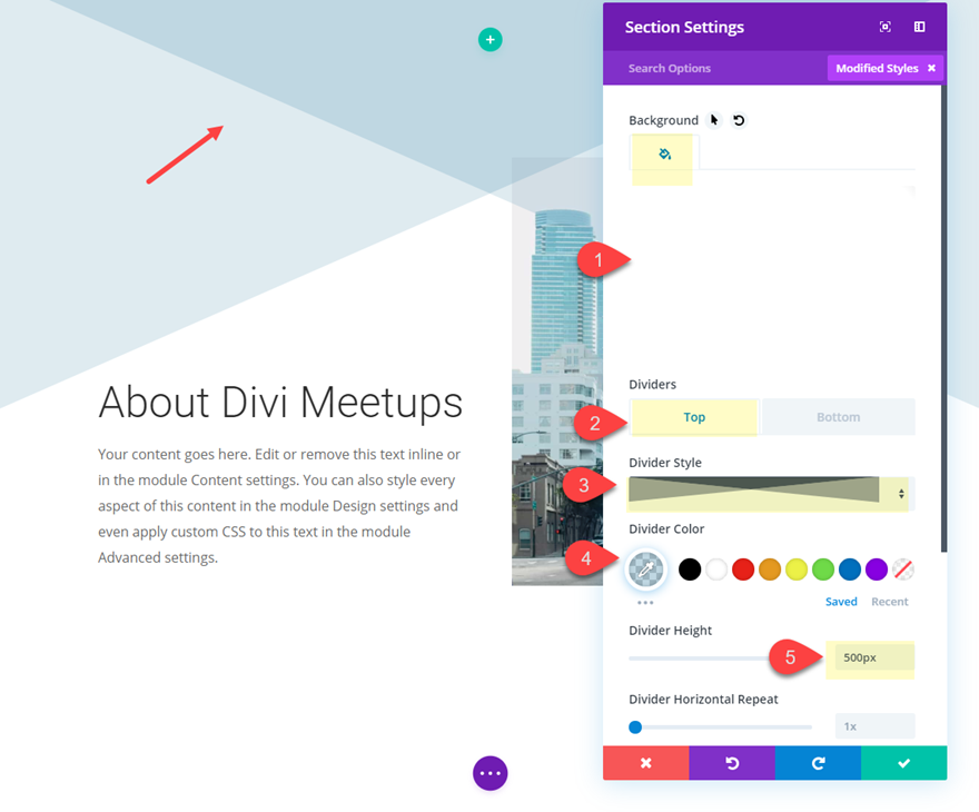latar belakang pembagi bagian divi