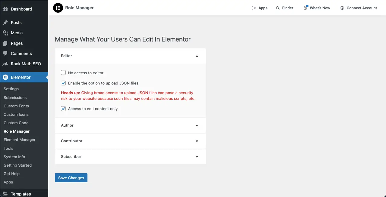 您從未想過可以在 WordPress 8 中使用 Elementor 做的 10 件事 Manage access and roles with Elementor