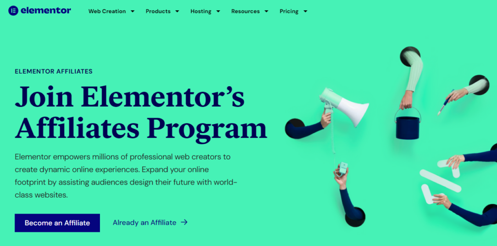 Afiliasi Elementor - Program afiliasi WordPress