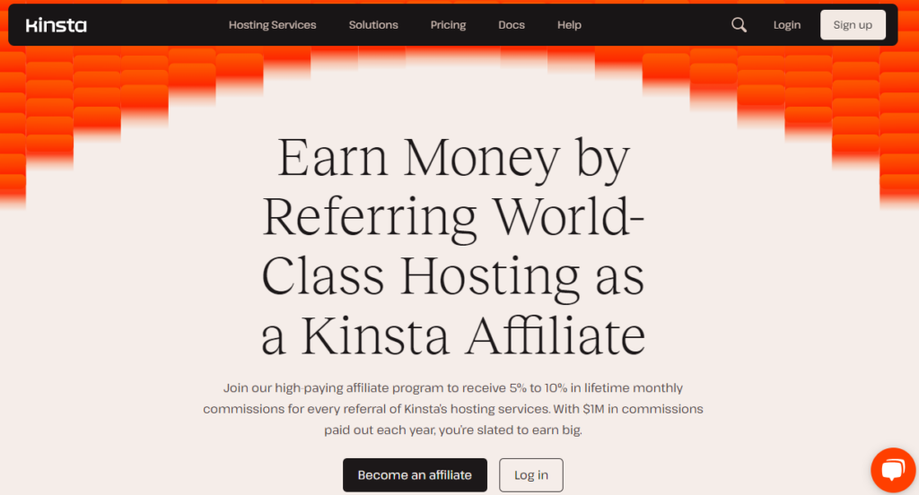 Programme d'affiliation Kinsta