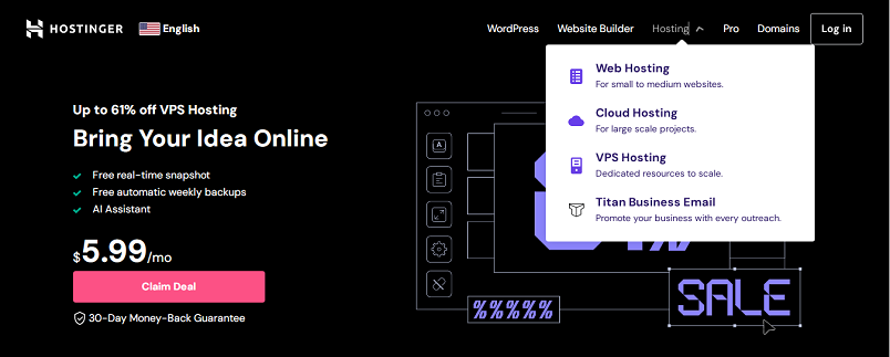 Hébergement VPS WordPress chez Hostinger