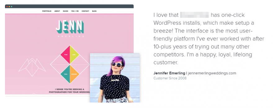 ข้อความรับรองรวมถึงรูปภาพของเว็บไซต์ของผู้เขียนเอง