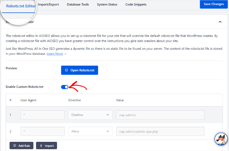 robots-txt-editing-aioseo - IsItWP - Detector de teme WordPress gratuit robots txt editing aioseo
