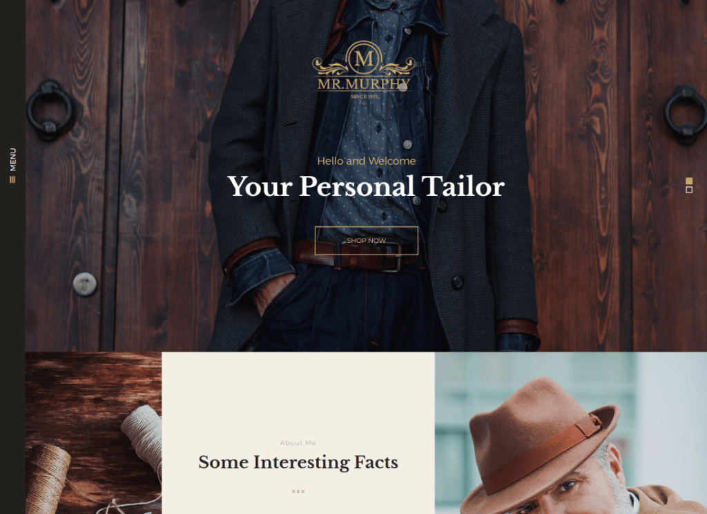 Murphy - Tema WordPress de roupas de alfaiataria personalizadas