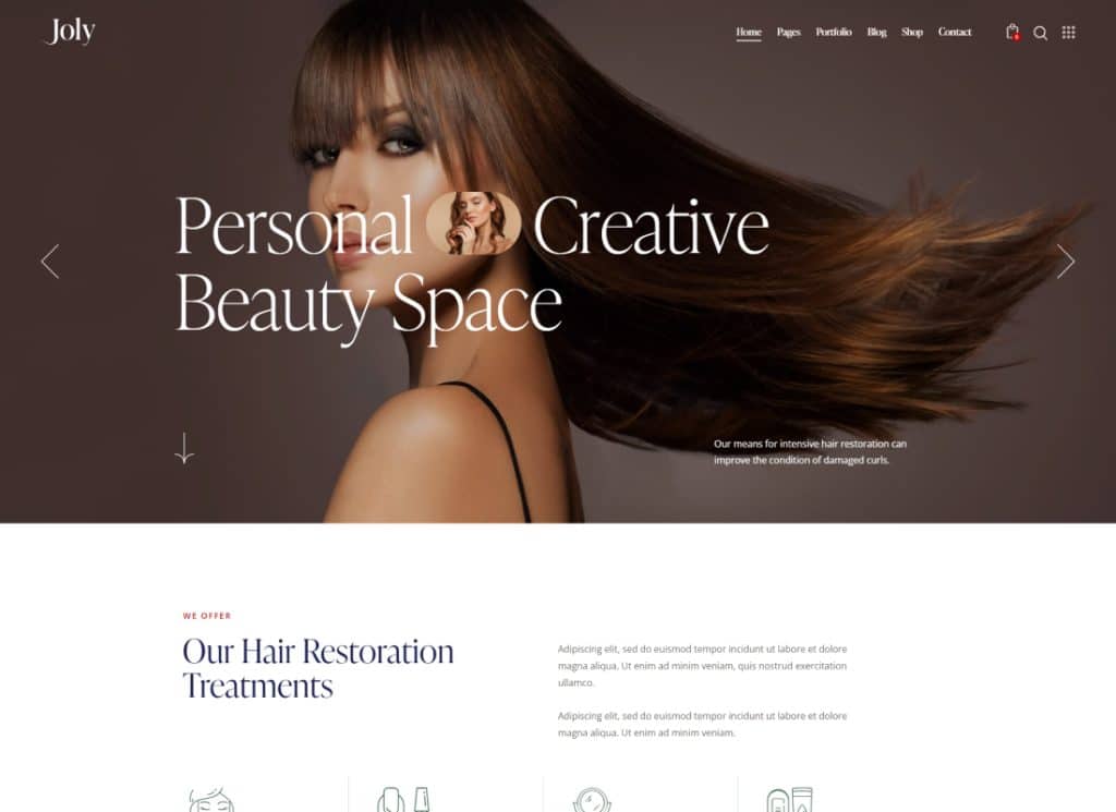 Joly - Tema WordPress para cabeleireiro e salão de beleza