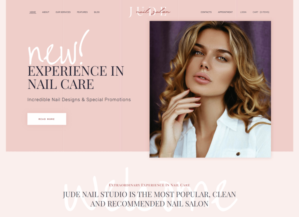 Jude - Nail Bar ve Güzellik Salonu WordPress Teması