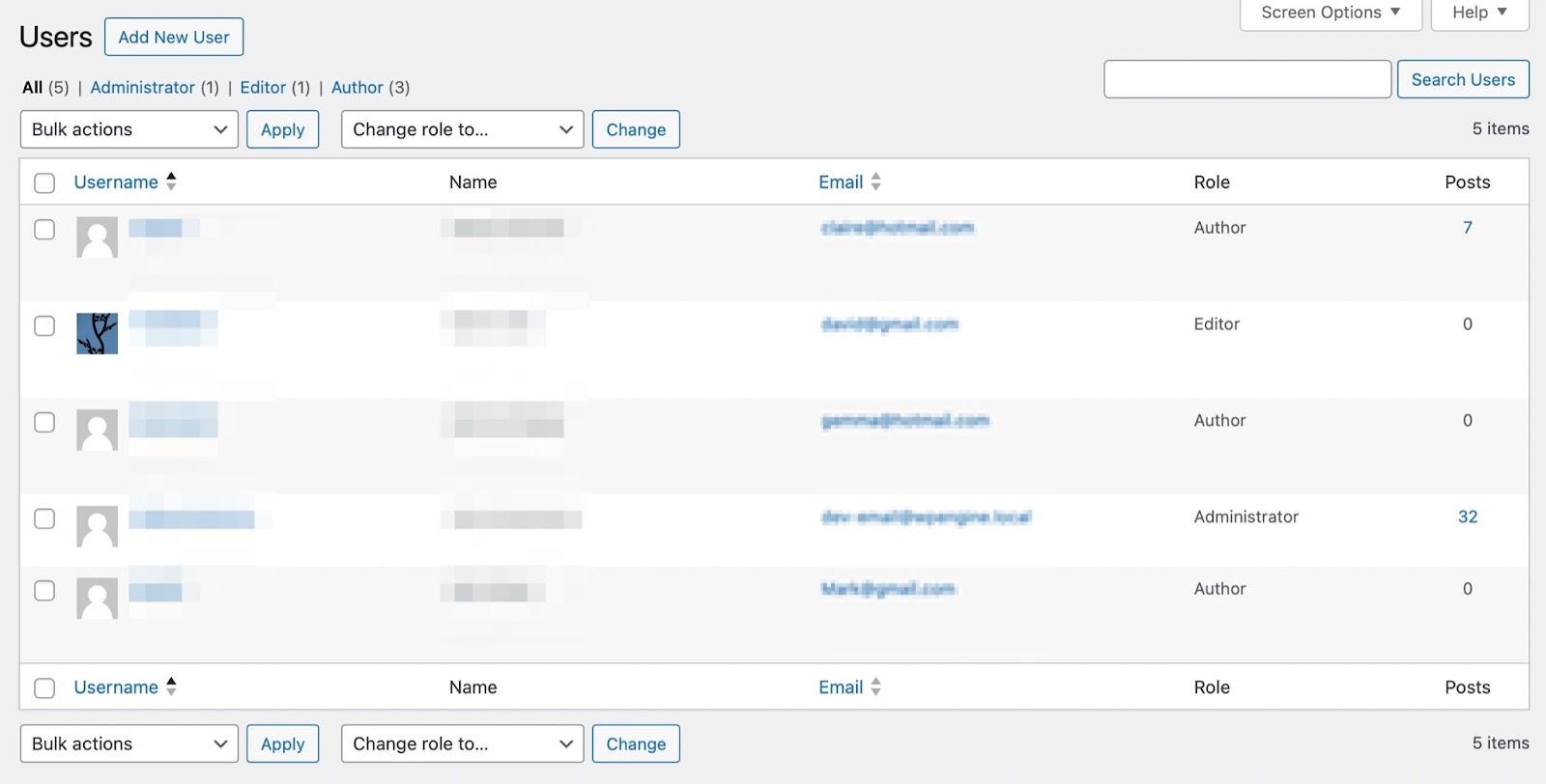 daftar pengguna di WordPress