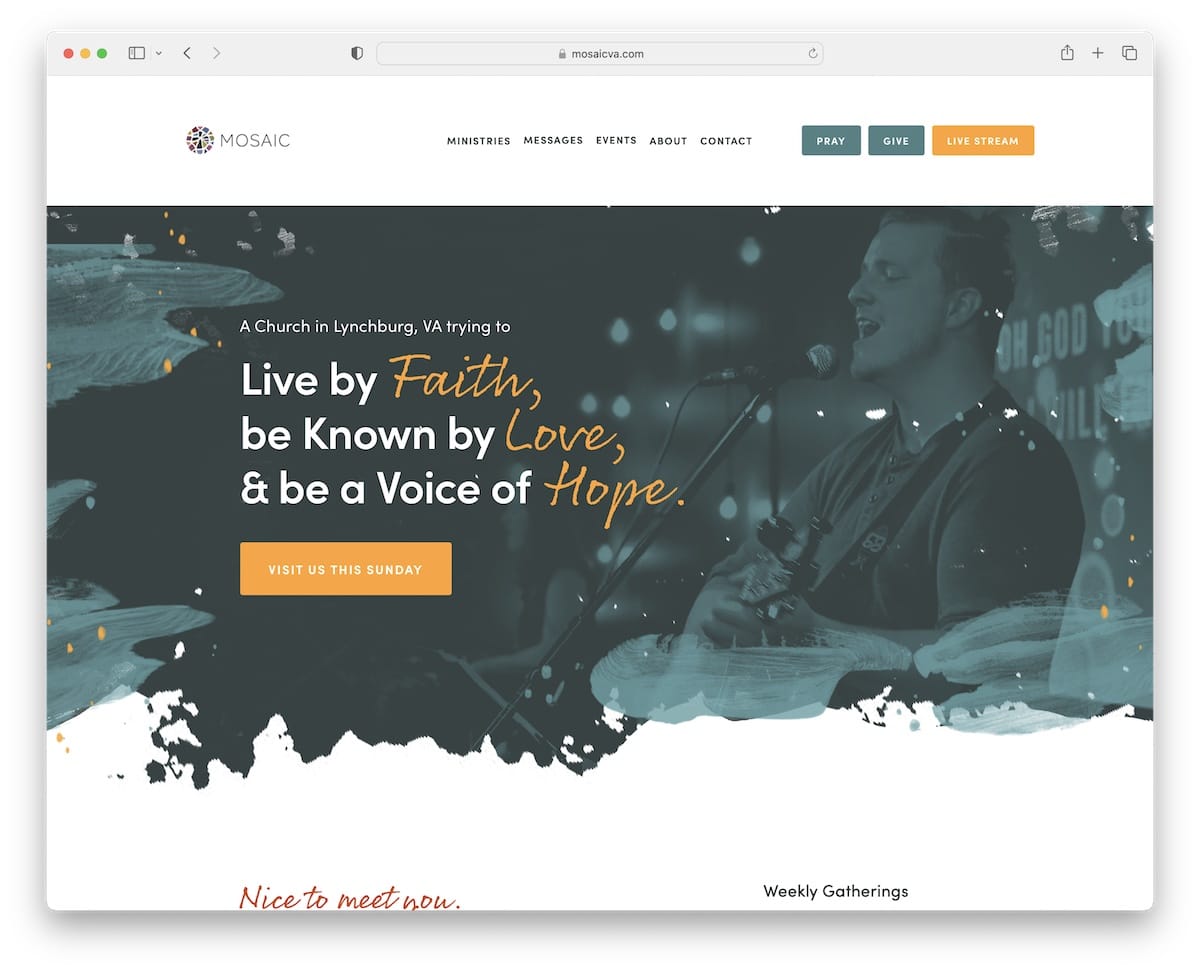 witryna internetowa kościoła mozaikowego